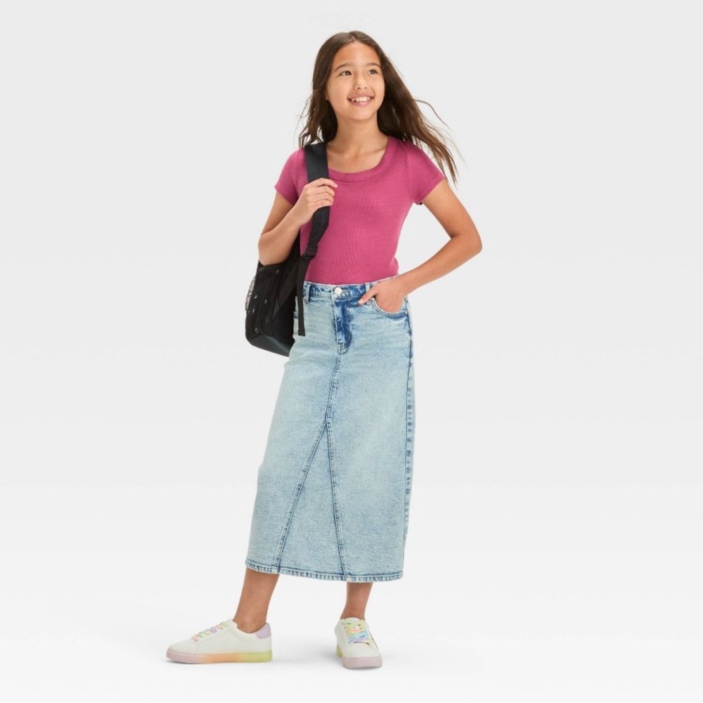 Art Class Denim Midi Skirt - Picture 5 of 11